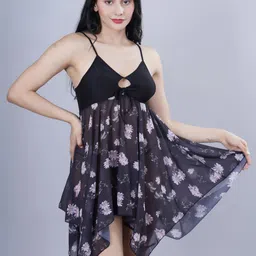 Broiden Printed Baby Doll with Asymmetric-picture-52