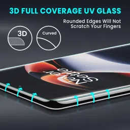 ArmourPro Edge To Edge Tempered Glass for OnePlus 11R 5G, One Plus 11R 5G, 1+ 11R 5G, OnePlus 11R, OnePlus 11 5G, One Plus 11 5G, 1+ 11 5G, OnePlus 11, UV Curved Screen Protector with Easy Installation Kit image 2