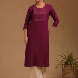 Soch Embroidered Sequinned Straight Kurta-picture-15