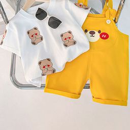 LULU & SKY Unisex Kids Printed T-shirt with Shorts-image-42