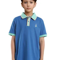RARE ONES Boys Solid Polo Collar Cotton T-shirt-image-12