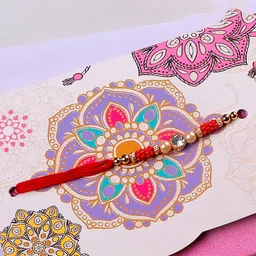 Archies Set Of 3 Thread Rakhis With Mailer & Roli Chawal image 4