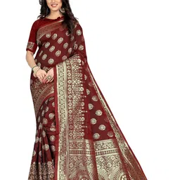 KALINI Woven Design Zari Silk Blend Designer Kanjeevaram Saree-image-8