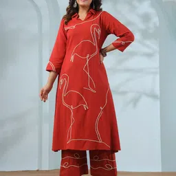 JISORA Embroidered Top With Trousers Co-Ords-picture-15