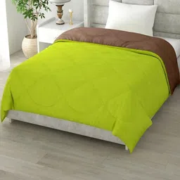 Doristyle Green 250 GSM Checked Microfiber Single Bed Comforter-picture-4