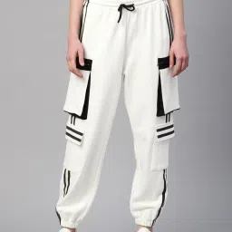 Women Printed White Track Pants-56
