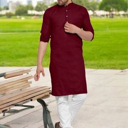 ANUJ FASHION Men Blended Straight Kurtas-picture-28