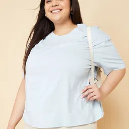 max Women High Neck Applique T-shirt-image-71