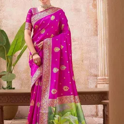 DIVASTRI Woven Design Silk Blend Saree-picture-8
