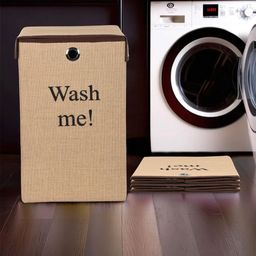 Aura 3Pcs Brown & Black Printed Jute Foldable Laundry Bags With Handles- 75 L Each-14