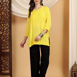 Poshak Chikan Studio Floral Embroidered Chikankari Modal Chikankari Kurti-picture-25
