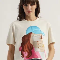 United Colors of Benetton Graphic Printed Round Neck Regular Fit T-shirt-picture-20
