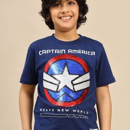 Kids Ville Boys Captain America Brave New World Printed Pure Cotton T-shirt-image-31