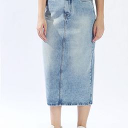 High Star Pure Cotton A-line Midi Skirt-48