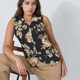 all about you Floral Print Linen Top-picture-57