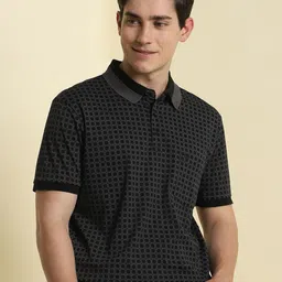 Allen Solly Men Checked Polo Collar Cotton T-shirt-image-50