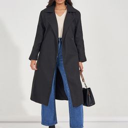 Styli Knee-Length Belted Overcoat-image-40