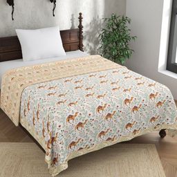 EverHOME Multicoloured Ethnic Motifs AC Room 150 GSM Single Bed Dohar-7