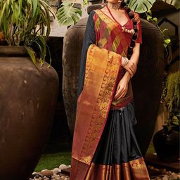 DIVASTRI Woven Design Zari Silk Cotton Saree-image-83