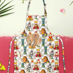 ArtzFolio White & Brown Printed Cotton Apron-82