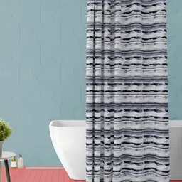 ArtzFolio Black & Grey Abstract Printed Waterproof Shower Curtain-9