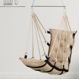 Swingzy Beige Coloured Square-Shaped Hanging Hammock Swing With Cushion-35
