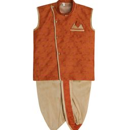 earth conscious Boys Textured Kurta with Dhoti Pant-image-62
