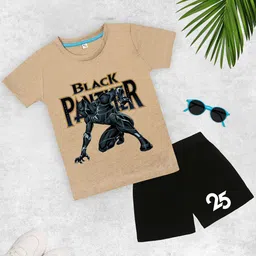 YK Disney Boys Printed Round Neck Pure Cotton T-shirt With Shorts-image-87
