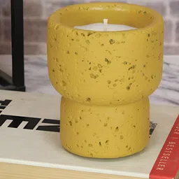 TIED RIBBONS Yellow & White Lavender Scented  8 -10 Hours Burn Time Jar Candle-99