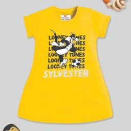 YK X Minute Mirth Girls Looney Tunes Printed A-Line Dress-image-6