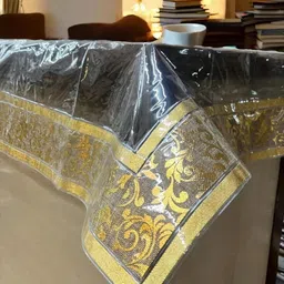 CASA-NEST Brown & Gold-Toned Waterproof 6-Seater Rectangle Table Cover-image-28