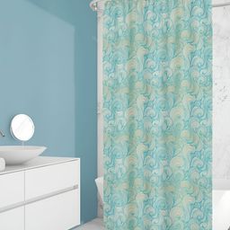 ArtzFolio Blue & White Printed Shower Curtain-image-51