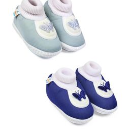 NESKA MODA Unisex Kids Pack Of 2 Cotton Butterfly Booties-picture-24