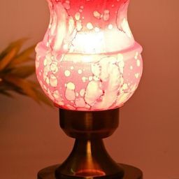 SOMIL Pink Printed Glass Cylindrical Shaped Table Lamp-image-80