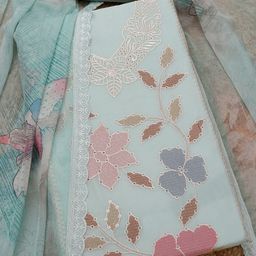 Soch Floral Embroidered Organza Unstitched Dress Material-image-24