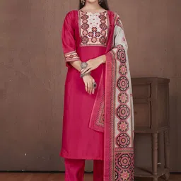 STYLE SAMSARA Women Ethnic Motifs Printed Kurta with Trousers & Dupatta-picture-17
