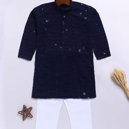 JBN Creation Boys Geometric Embroidered Sequinned Kurta With Trouser-45
