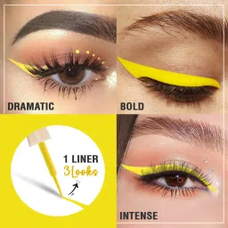 glamveda Super Matte Liquid Eyeliner Intense Yellow | 24 hour Long stay | Quick Drying 4.5 ml image 2
