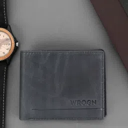 wrogn Men Casual Blue Genuine Leather RFID Wallet-picture-45