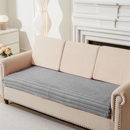 HOUSE OF QUIRK 3D Striped Rabbit Plush Soft Sofa Mat Anti-Slip Two Seater Sofa Cover-image-51