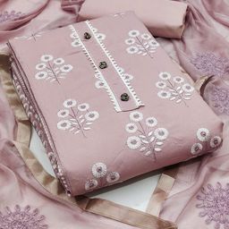 SHADOW & SAINING Floral Embroidered Thread Work Unstitched Dress Material-picture-30