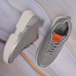 Jove Women Textured PU Sneakers-43