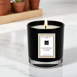 Soi FlameCraft Black & White Printed Glass Scented Jar Candle-22