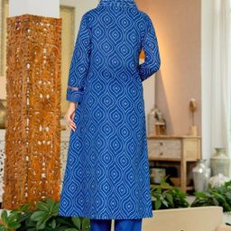 JAIPURI COLLECTION Women Bandhani Printed Pure Cotton Kurta & Trousers With Dupatta-picture-9