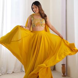 KALINI Embroidered Sequinned Ready to Wear Lehenga & Blouse With Dupatta-picture-0