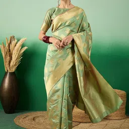 SHADOW & SAINING Woven Design Zari Banarasi Saree-image-86