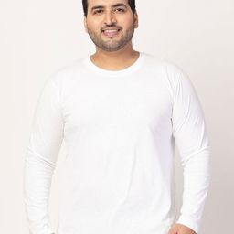 plusS Men Solid Round Neck Cotton T-shirt-picture-49