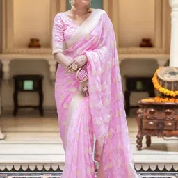 AMRUTKALA SAREES Woven Design Silk Blend Designer Banarasi Saree-image-97