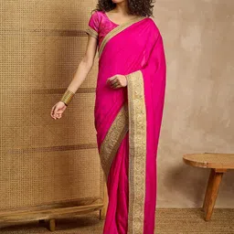 all about you Lace Embellished Pure Silk Saree-image-19