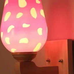 Somil Premium Designer Glass Wall / Night Lamp Elegant & Stylish Dcor Accent for Modern Interiors, color- Pink, White, Size- 21 X 26 X 24 CM-image-89